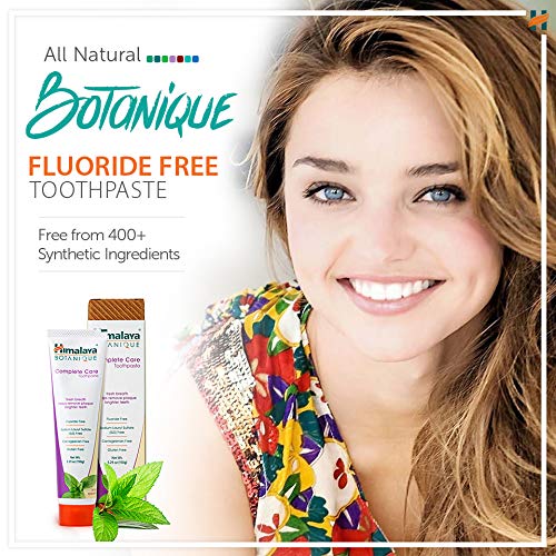 Himalaya Botanique Complete Care Toothpaste, Spearmint Flavor, Fights Plaque, Freshens Breath, Fluoride Free, No Artificial Flavors, SLS Free, Cruelty Free, Foaming, 5.29 Oz, 1 Pack