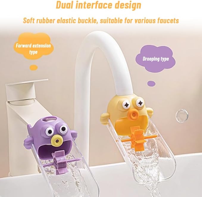 2pcs Toddler Faucet Extender - Cute Cartoon Design, Splash-proof and Easy to Clean, Great Helper for Kids' Handwashing