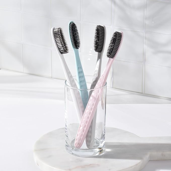 WANGTA Black – Charcoal Extra Large Toothbrush – 1.6 inch (4 cm) Wide Head | 4,000 Bristles for Firm Cleaning & Odor Suppression | Made in Korea Premium Oral Care (10 Pack)