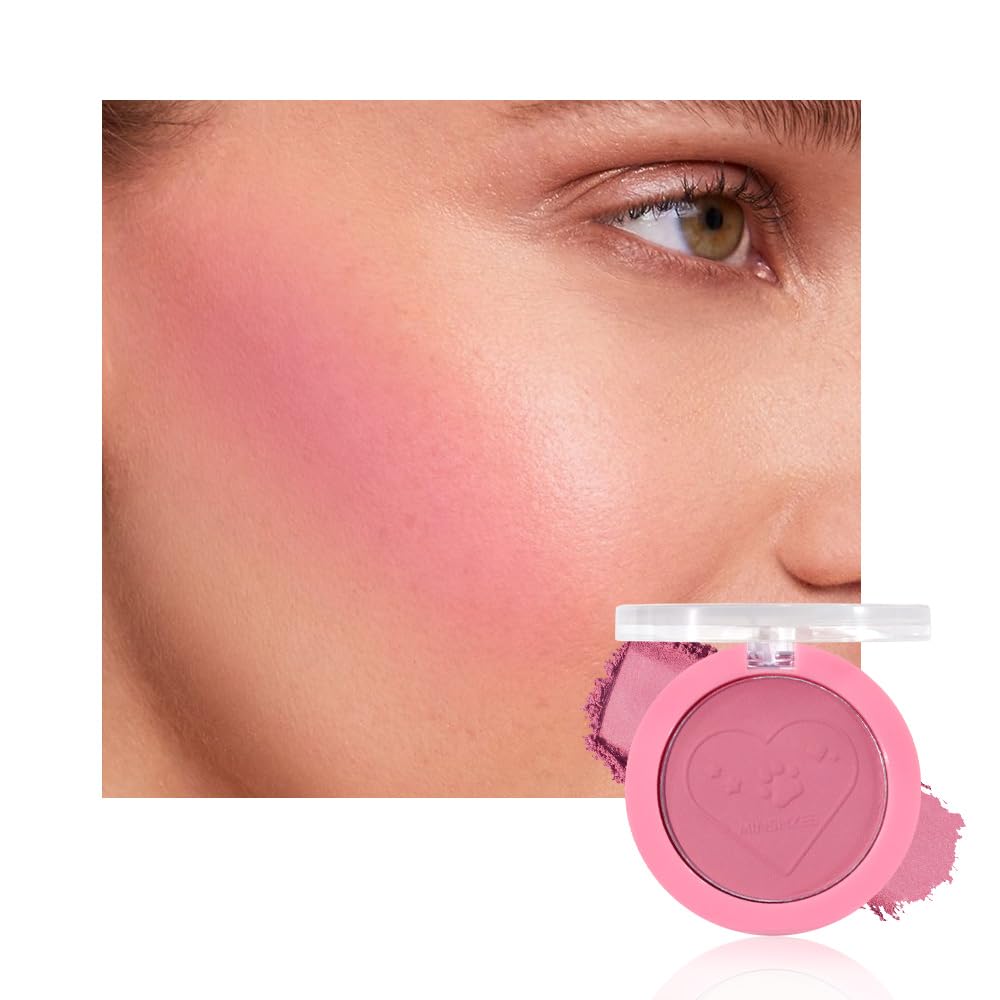 Matte Blush Powder for Cheeks, Cruelty Free Makeup – Long Lasting Natural Face Blusher Makeup, Lightweight Blendable Cheek Color Palette for Women All Skin Tones - #02 Rose Pink