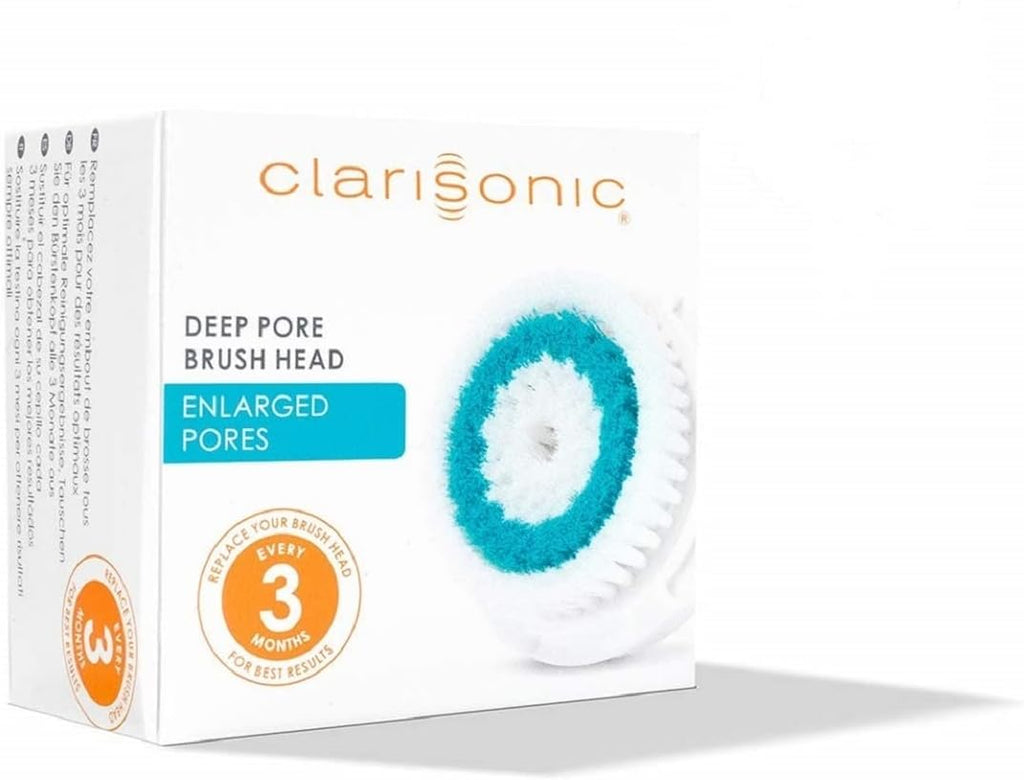 Clarisonic Deep Pore Facial Cleansing Brush Head Replacement for Mia 1, Mia 2, Mia Fit, Alpha Fit, Smart Profile Uplift and Alpha Fit X, 4 Count