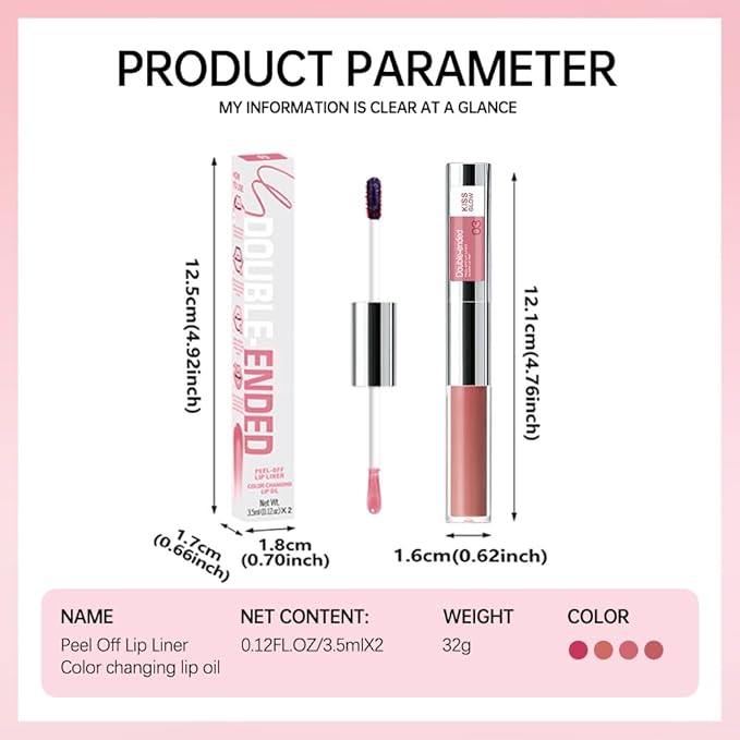 Peel Off Lip Liner & Gloss Stain in Soft Rosy – Tattoo-Like Peel Off Lip Stain Liner + Hydrating High Shine Peach Pink Gloss, Long-Lasting Waterproof Smudge-Proof Duo for Fresh Rosy-Peach Lips 3
