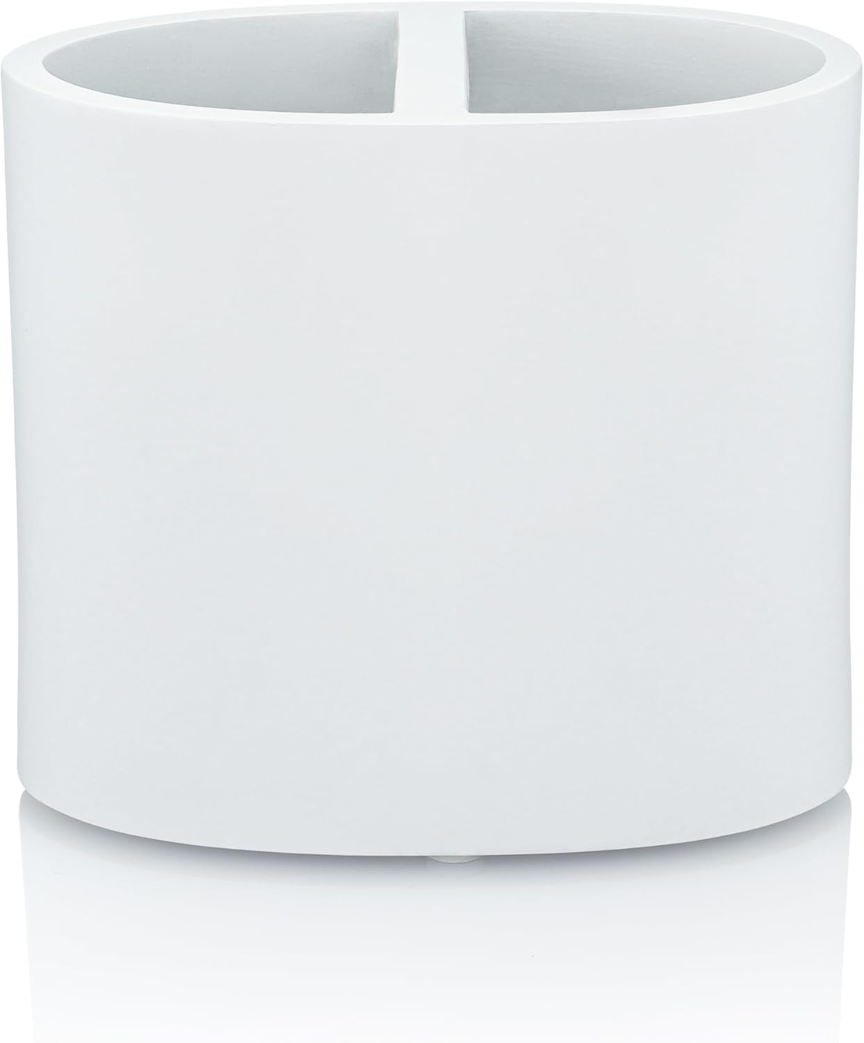 Essentra Home Matte White Toothbrush Holder for Home Bathroom - Multifunctional Electric Toothbrush, Toothpaste, Razor and Accessories Storage Organizer for Vanity Countertop