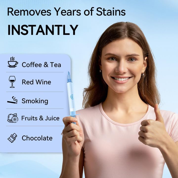 JTF Teeth Whitening Gel Kit: 35% Carbamide Peroxide, 5Pcs Teeth Whitener Gels and 1 Remineralization Gel to Remove Stains from Coffee Food and Smoking, Enamel Safe and No Sensitivity, Mint