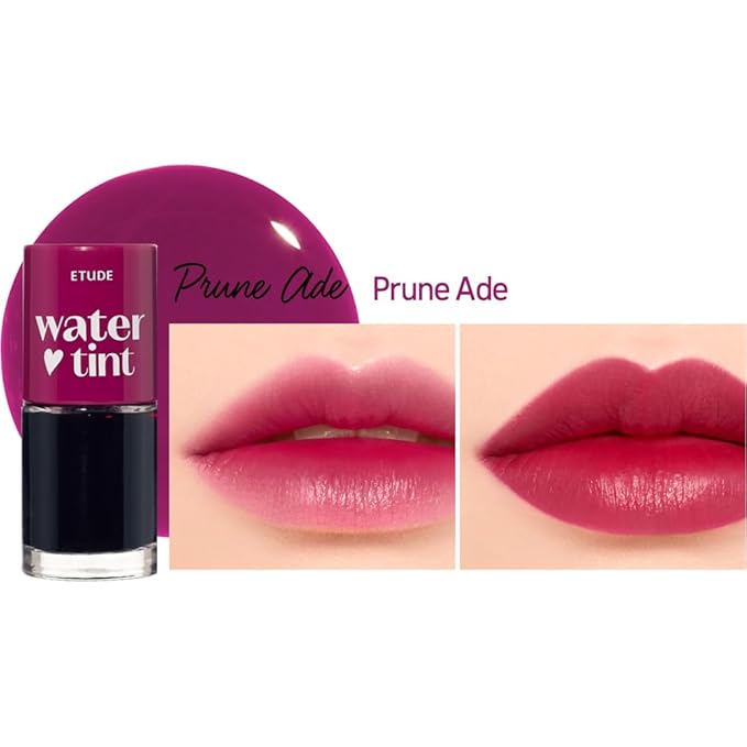 ETUDE Dear Darling Water Tint – Prune Ade | Korean Lip Stain & Lip Tint for Hydrated Pink Lips, Smudge-Proof Long-Lasting Lip & Cheek Makeup | K-Beauty Gift, Stocking Stuffer