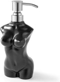 Ceramic Soap Dispenser with 304 Stainless Steel Pump Hand Lotion Liquid Dispenser Refillable for Kitchen and Bathroom Decorative (Matt Black)
