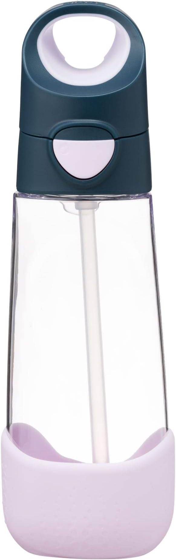 b.box 20oz Tritan Kids Water Bottle –Toddler Drink Bottle with Straw for School, Daycare, Travel w/Easy-Grip Triangular Design, Leak Proof Lid & Handle, BPA Free, Dishwasher Safe (Indigo Rose)