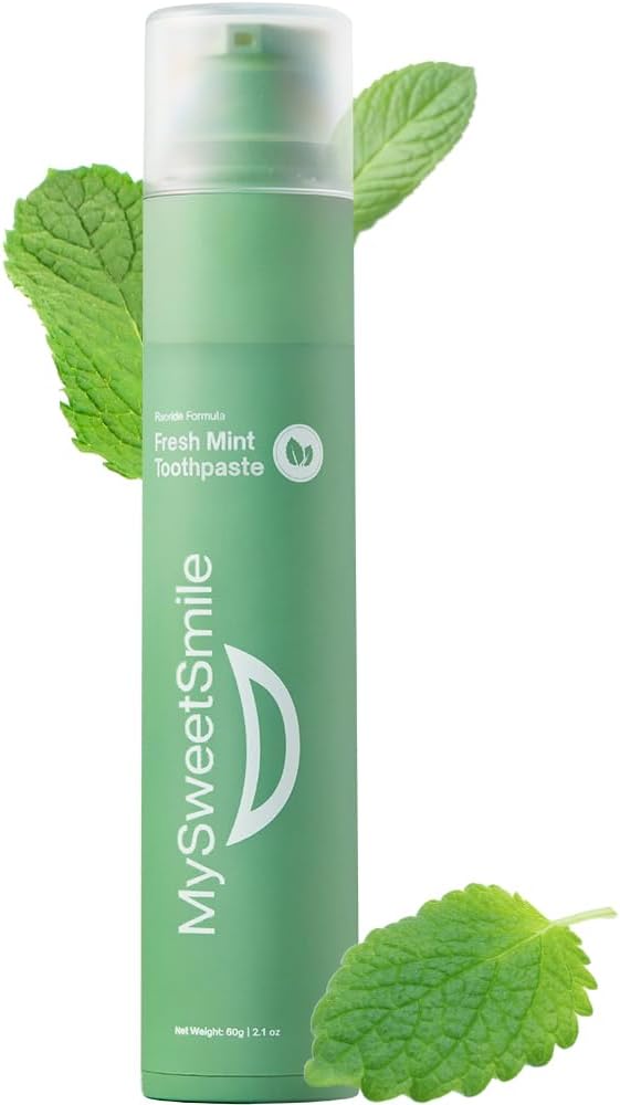 MySweetSmile Fresh Mint Toothpaste – Advanced Fluoride Formula – Strengthens Enamel & Prevents Cavities – Dentist-Approved & Enamel-Safe – IndyBest Award-Winning Brand - Makes Brushing Fun Again - 60g