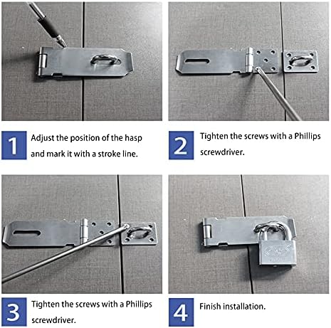 Door Locks Hasp Latch, 5 Inch Stainless Steel Safety Packlock Clasp Hasp Lock Latch, Extra Thick Gate Lock Hasp with Screws Brushed Finish 2 Pack (5inch)