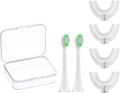 6 Pcs U Shaped Toothbrush Kids Replacement Head Set, Including 4 U Shaped Brush Heads 2 Bristle Brush Heads and 1 Storage Box (Age 8-14)