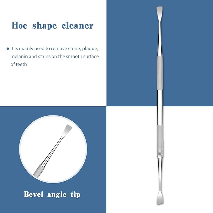 6 Pieces Dental Tools Set, Professional Stainless Steel Dental Hygiene Cleaning Kit with Case, Including Dental Mirror, Plaque Tartar Remover for Teeth, Tweezers, Probe, and Pick Scaler for Oral Care