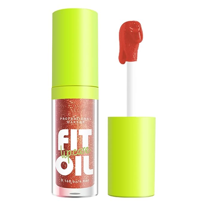 Hydrating Lip Oil, Big Brush Head Lip Glaze Shiny Transparent Lip Glow Oil, Nourishing & Non-sticky Long Lasting Fresh Clear Smooth Lip Care Plumping Lip Oil (# 06)