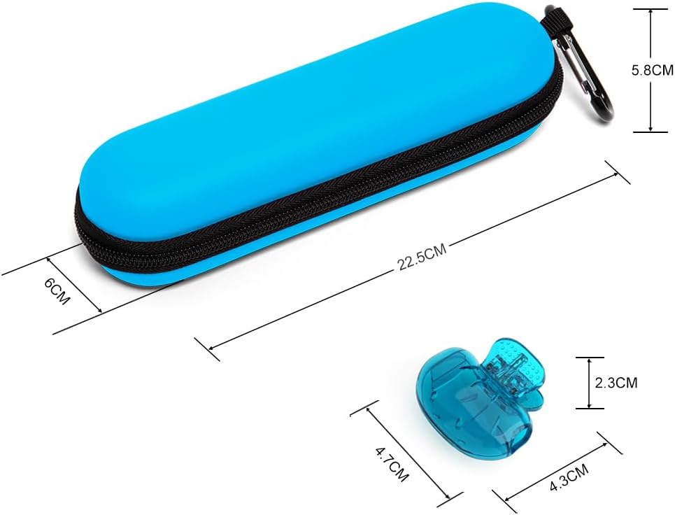 Nincha Electric Toothbrush Travel Case Compatible with Oral-B/Philips Sonicare/Colgate/Reach, and Most Electric Toothbrush, Includes 2 Universal Toothbrush Covers (Blue Case + Blue Covers)