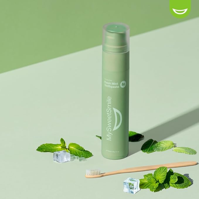 MySweetSmile Fresh Mint Toothpaste – Advanced Fluoride Formula – Strengthens Enamel & Prevents Cavities – Dentist-Approved & Enamel-Safe – IndyBest Award-Winning Brand - Makes Brushing Fun Again - 60g