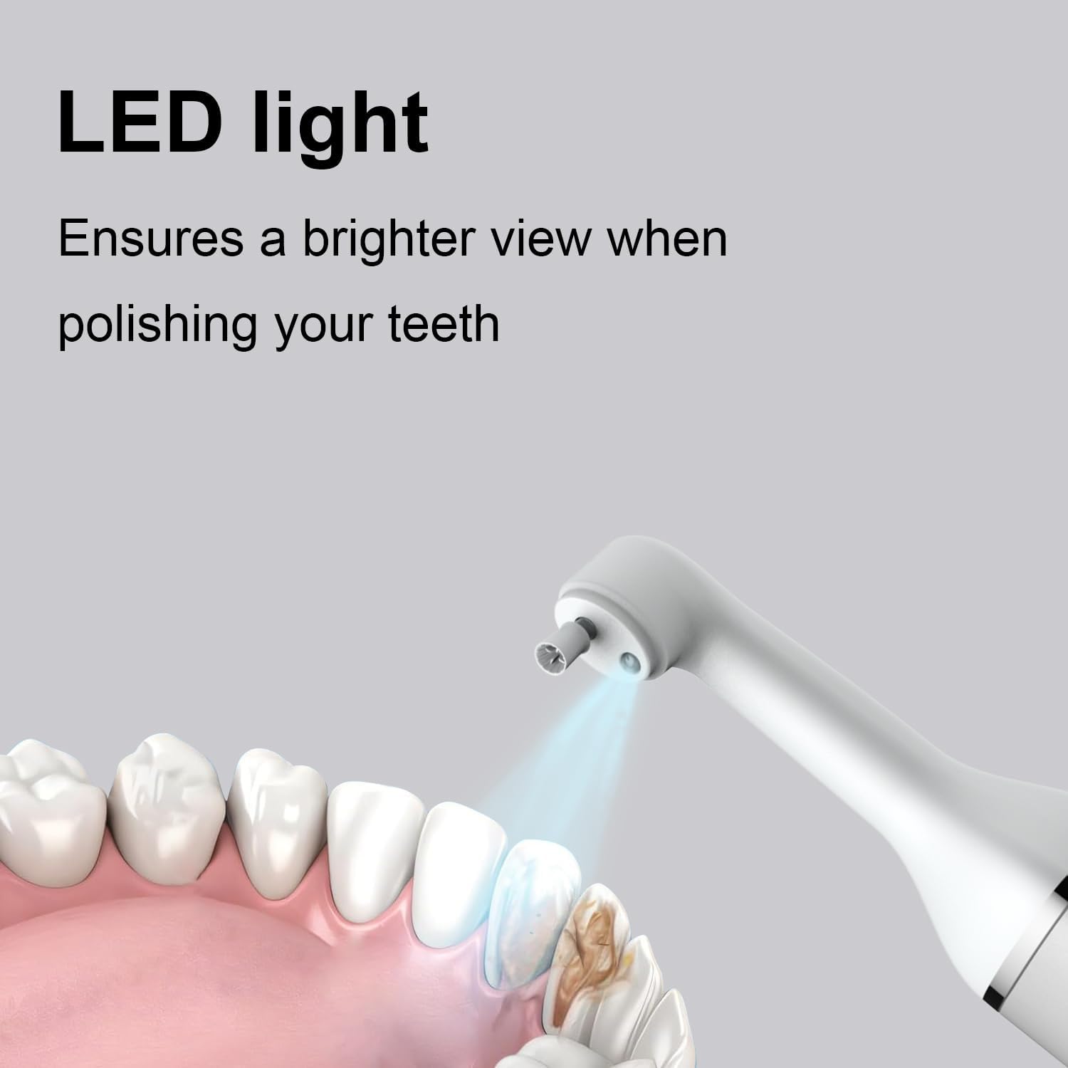 Tooth Polisher and Plaque Remover, Teeth Cleaning Tools for Cleaning and Polishing of Tooth, Dental Cleaning Tools for Brighten and Polish Teeth with 5 Brush Heads, 4 Speed Modes and 3 Polish Pastes
