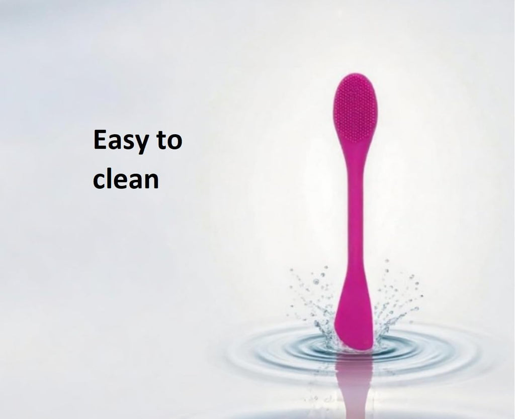 Silicone Cleansing Brush 2pcs(Deep Purple),Mask Applicator and Skincare for Pore Cleansing，Exfoliating Face Scrubber,Makeup Removal Brush