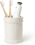 Toothbrush Holder, Tooth Brush Holder for Bathroom - Ceramic Toothbrush Cup Beige Toothbrush Holders Countertop, Makeup Brush Holder Pen Holder, 3.54" x 3.54" x 4.33", ANTIS'S HOME