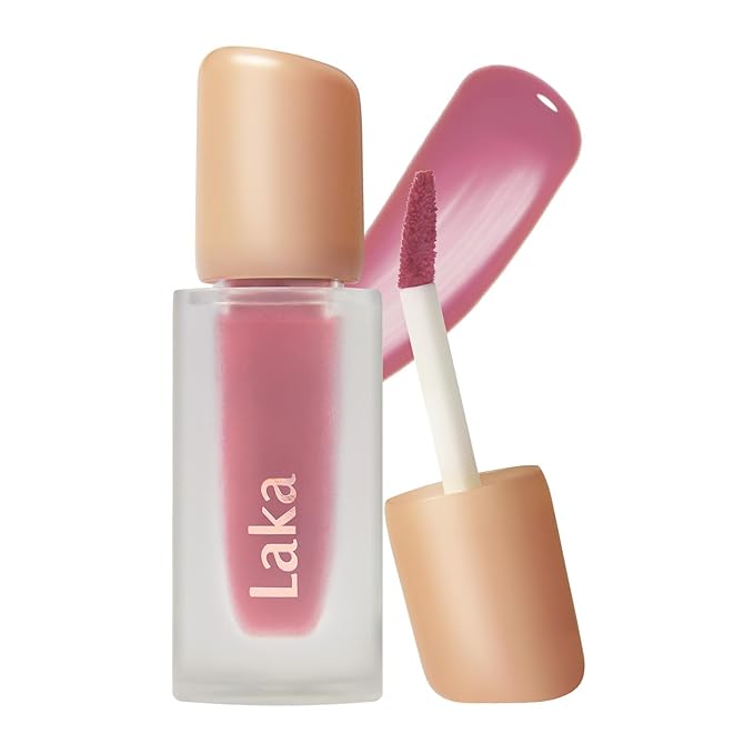 Laka Fruity Glam Tint, 4.5g/0.15oz, Glowing Lip Stain with Wide Color Spectrum, Hydrating & Lightweight Texture, Long-Lasting Bold Stain, Non-Sticky, Vegan, K-Beauty (#137 Breeze)