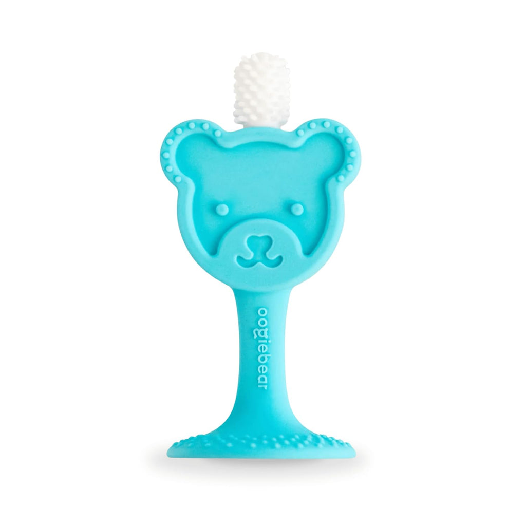 oogiebear Infant-to-Toddler Training Teether Toothbrush - 0-2 Years - 360° Soft Silicone, Promotes Safe Brushing, Baby & Kids Health - Teddy Bear Design Oral Care - 1 Unit