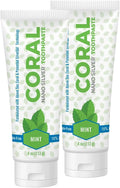 Coral White Nano Silver Mint Toothpaste, Natural Fluoride Free Teeth Whitening Toothpaste, Coral Calcium Nano Silver Infused SLS, Glycierin Free 4 Ounce (2 Pack)