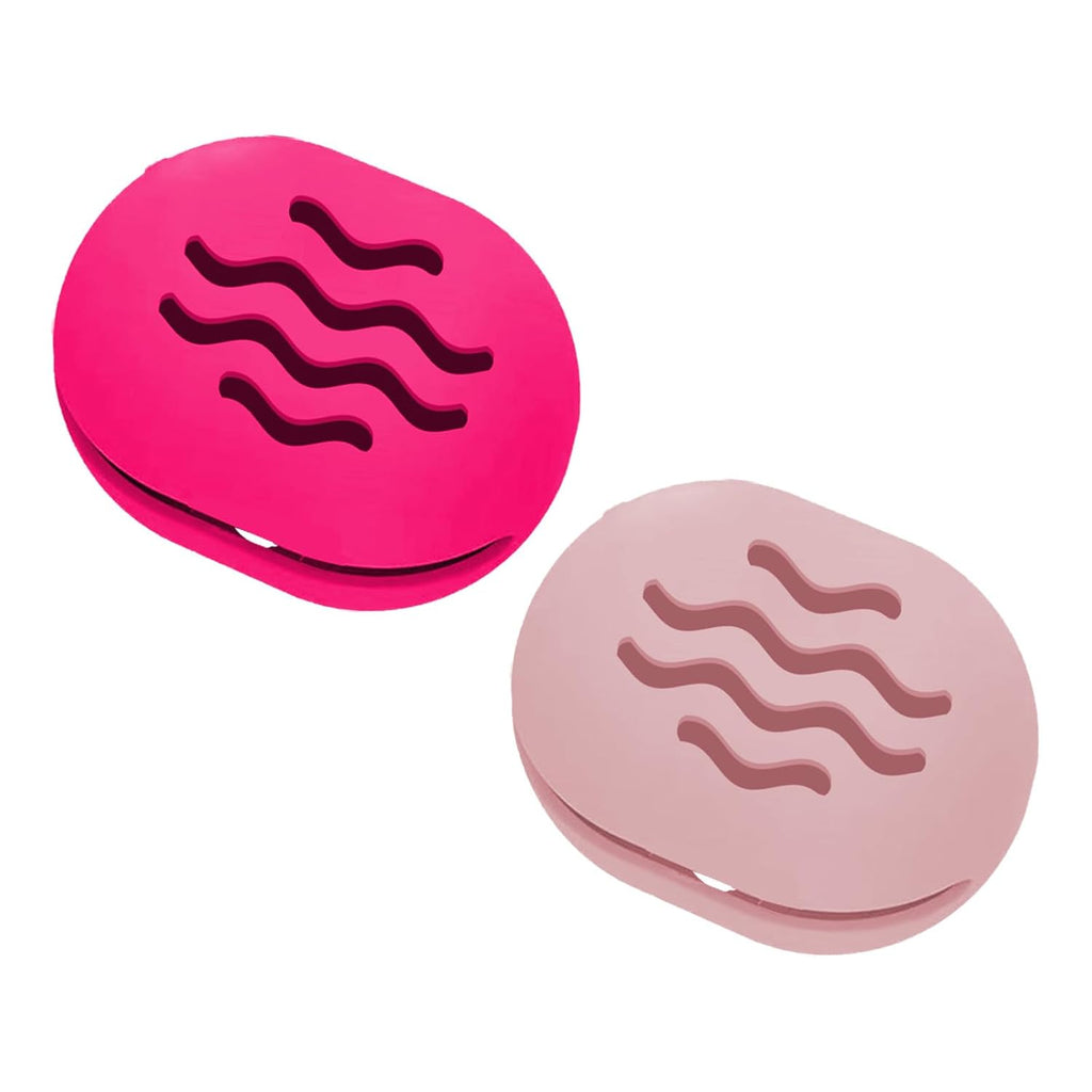 2-Pack Sponge Holder Silicone Makeup Sponge Travel Case Makeup Beauty Sponge Holder - Travel Storage Case for Beauty Blenders, Portable Organizer（Rose+Pink）
