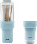 Travel Toothbrush Holder, Covered Toothbrush Cup Holders, Toothbrush and Toothpaste Travel Case, Toothbrush Storage Organizer Container for Traveling Bathroom(Blue)