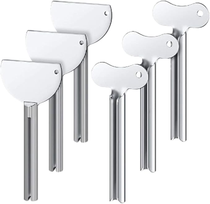 Stainless Steel Tube Squeezer Key - Metal Toothpaste & Lotion Roller, Handheld Beauty Salon Tool for Maximizing Hair Products, Creams and Home Use, Durable Last Drop Saver, 3.3 x 1.4 Inches (2)