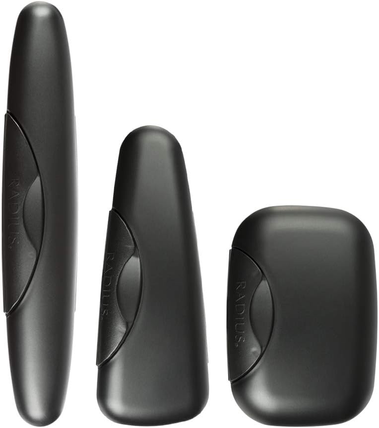 RADIUS Toothbrush Portable Travel Case Kit Standard Toothbrush Soap Razor Case Storage Box for Travel BPA Free 3 Count - Caviar Pearl