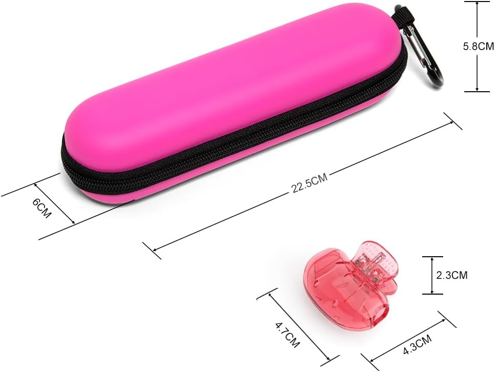 Nincha Electric Toothbrush Travel Case Compatible with Oral-B/Philips Sonicare/Colgate/Reach, and Most Electric Toothbrush, Includes 2 Universal Toothbrush Covers (Pink Case + Pink Covers)