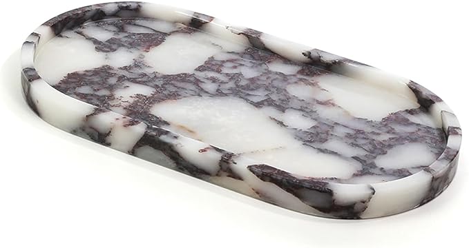 100% Natural Luxury Calaccata Viola Marble Small Hand Towel Tray Holder Organizer, Makeup Bathroom Holder