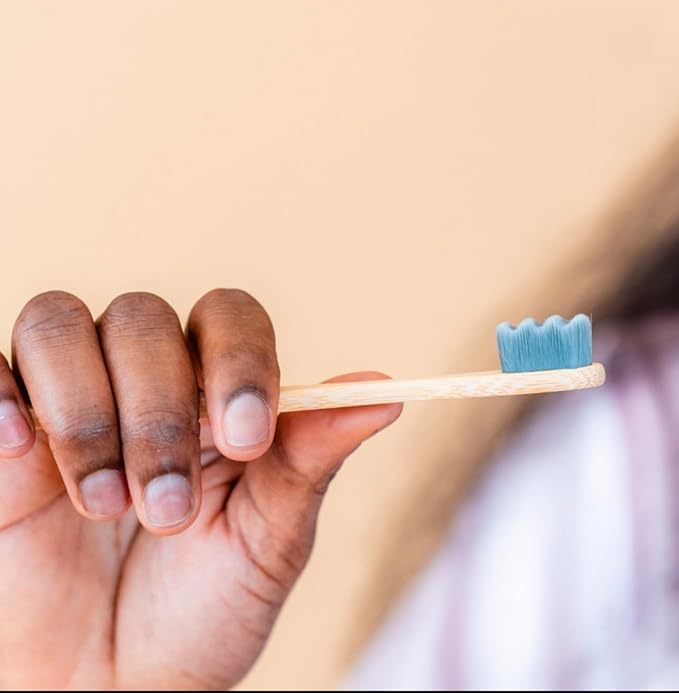 Eco-Friendly Bamboo Extra Soft Toothbrush for Adults, 20,000 Ultra Soft Bristles for Sensitive Gums, Nano Manual Toothbrush with Natural Floss Included, Pack of 4.
