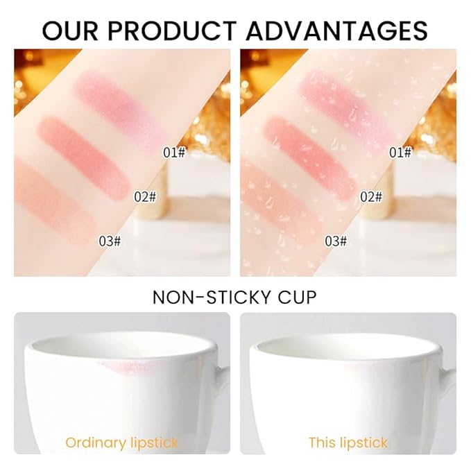 BINGBRUSH Color Changing Lipstick Queen,Moisturizer Long Lasting Lip Care Lip Balm Magic Lip Gloss Lip Tint Stain Glossly Makeup Lipstick Set for Women (#2 Orange, 1 Count(Pack of 1))