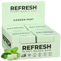 Refresh Gum, Xylitol, Natural, Sugar Free, Plastic Free, Natural Flavors & Organic Ingredients, Plant-Based, Low Calorie, Non GMO, Gluten Free, Vegan, Garden Mint Flavor, 12 Pcs, 12 Pack