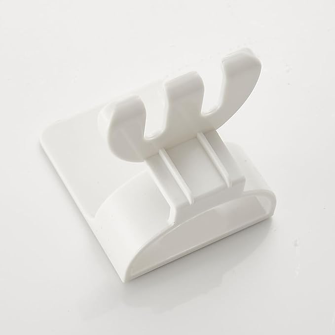 2 PCS Self-Adhesive Toothbrush Holders Wall Mounted, Water Proof Toothbrush Hook, 3 in 1 with Toothbrush Hanger Toothpaste Holder and Gargle Cup Holder for Bathroom Shower (White)