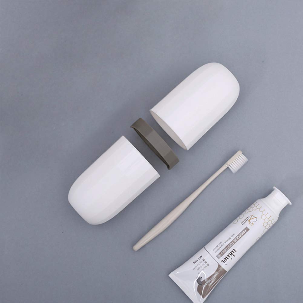 Portable Travel Toothbrush Case,3 in 1 Toothpaste Travel Case Holder Hard Plastic Tooth Brush Container Toothbrush Storage Box for Travel,Business,Home,Camping, School Supplies(White)