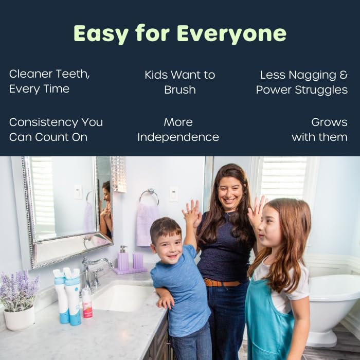 Willo BrushBot Kids U-Shaped Toothbrush Starter Kit – Rechargeable, Smart Electric Toothbrush for Kids Ages 5-7 w/App, Soft Bristles, Plaque Removal, Gentle & Deep Clean Modes | Small Berry Splash