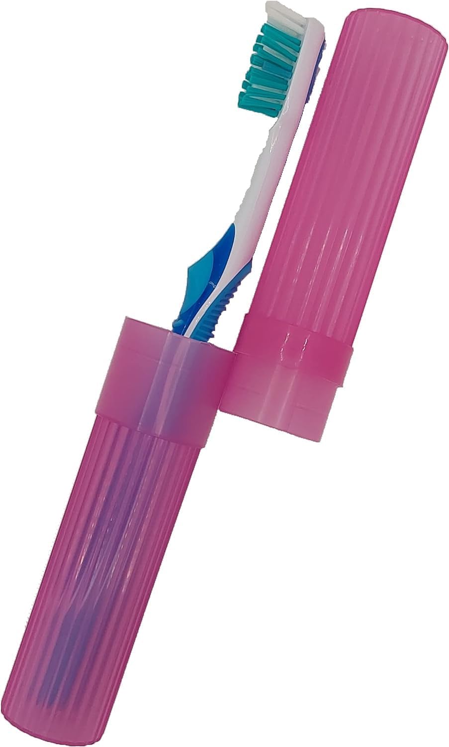 Pink Toothbrush Covers & Soap Box Set - Matching Colors - Tooth Brush Cover Cap, Soap Dish Travel, Soap Dish Holder Travel - Plastic Portable Set with Cover