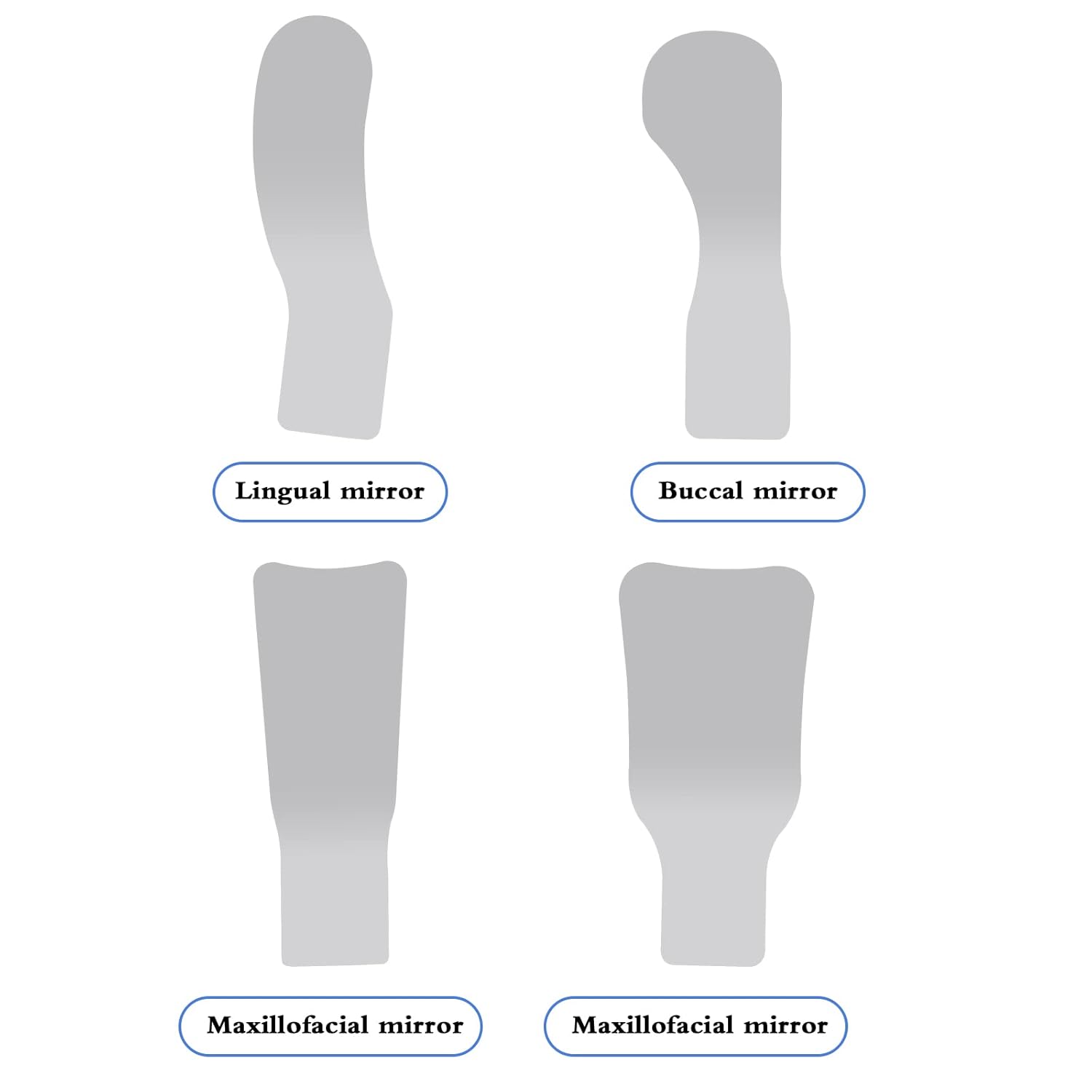 Angzhili 1 Piece Dental Anti-Fog Photography Mirrors,2 Sided Fog Free Intraoral Photography Mirror,Stainless Steel Occlusal Mirror (L maxillofacial mirror)