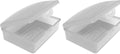 Travel Soap Box with lid - Translucent White- Set of 2 - Perfect for Traveling, Gym, or Storage. Made in The USA.