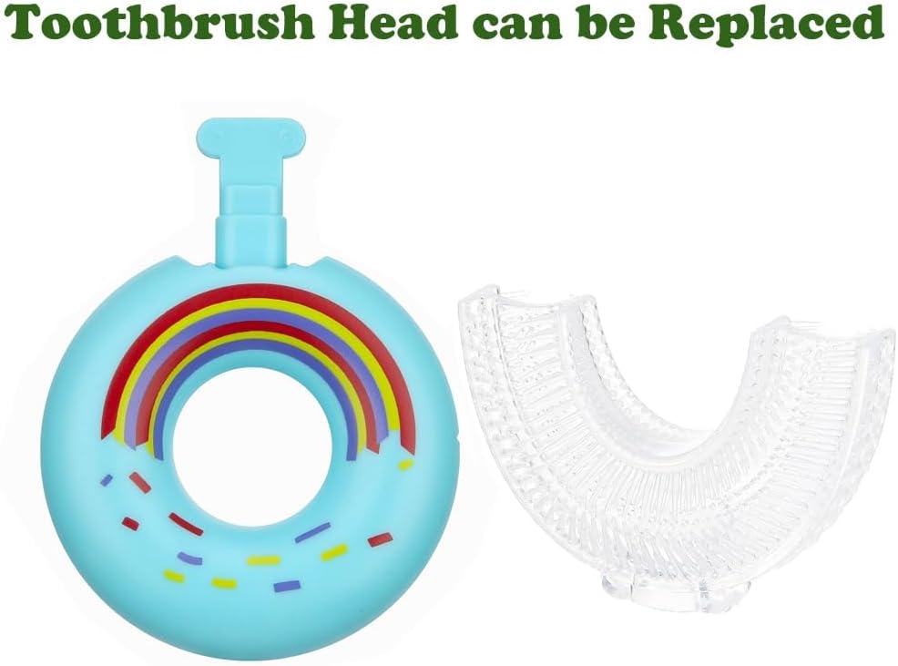Toddler Toothbrush U Shaped,Lovely Colorful Food Grade Kids Toothbrush for 2-8 Years Old (4 Pack)