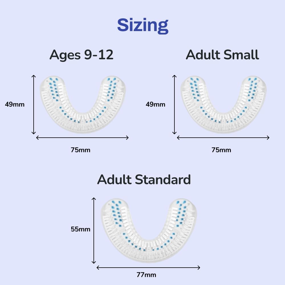 autobrush Sonic Pro Electric Toothbrush – Only ADA Accepted U-Shaped Brush, Clinically Proven Up to 5.1X Better Cleaning, 30-Second Full Mouth 360 Clean, Rechargeable, Waterproof, White, Ages 9-12