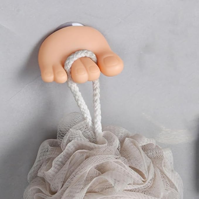 2Pcs Cartoon Toe Finger Toothbrush Holder with Suction Cup Wall-Mounted Bathroom and Kitchen Storage Organizer