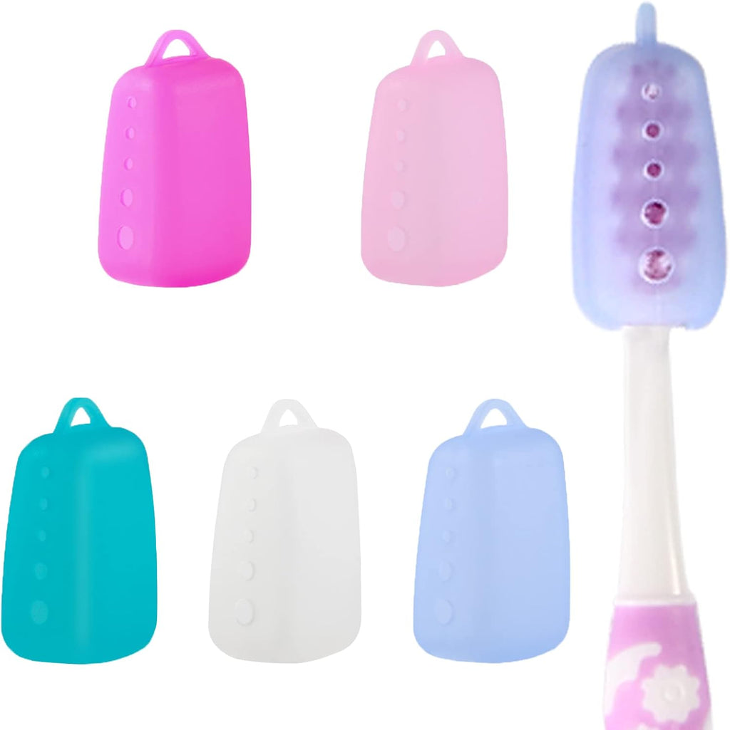 V-TOP Electric Toothbrush Head Cover, 5 Pack Toothbrush Covers Caps for Travel, Silicone Portable Tooth brush Pod Case Protector for Home and Outdoor