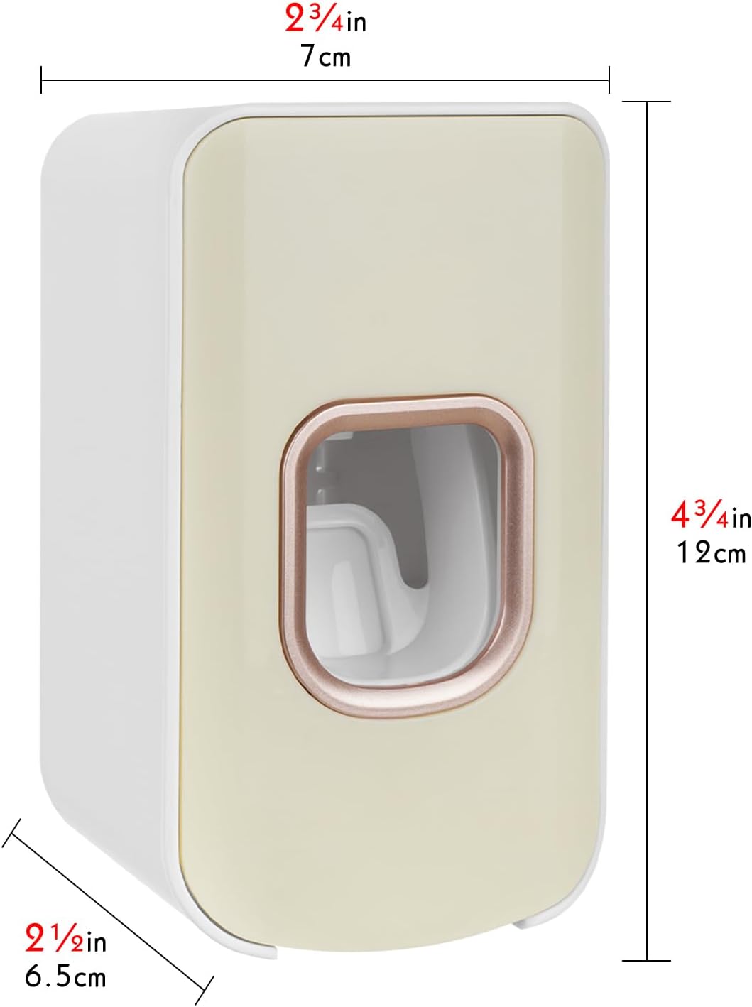 2 Slot Toothbrush Holder and Toothpaste Dispenser Wall Mounted, Automatic Toothpaste Squeezer, 2 in 1 Tooth Brush Toothpaste Organizer for Shower (Ivory Yellow)