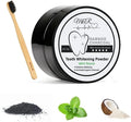 M&R New Formula More Delicate 100% Organic Activated Charcoal Teeth Whitening Powder+Bamboo Toothbrush /30g Coconut Charcoal, Effective Teeth Stain Remover and Toothpaste Alternative/Fresh Mint Taste
