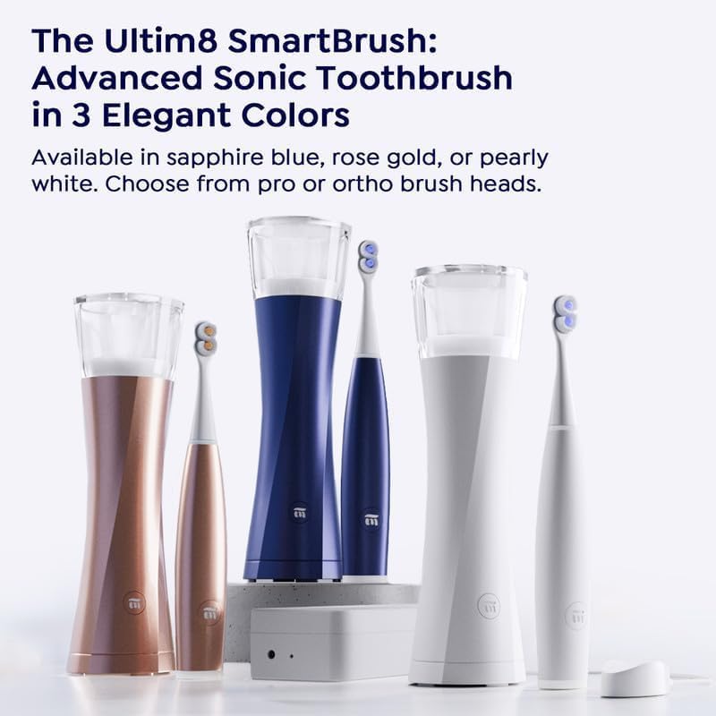 SuperMouth® ULTIM8 SmartBrush™ System - Electric Toothbrush, Patented SuperBristles® Clean 40X Better, UV Sanitizing & Drying SmartHub®, Dual Sonic Modes, Pressure Sensor - Teens & Adults
