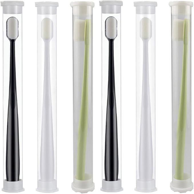 6pcs Micro Nano Manual Toothbrushes Ultra-fine Soft Bristles for Pregnant Women Comfortable Grip Portable Oral Care for Sensitive Gums and Deep Cleaning