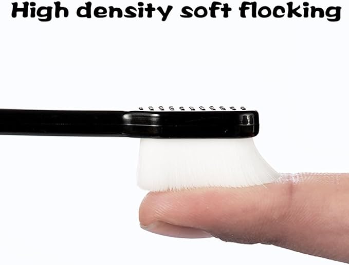 4PCS Soft Micro-Nano Toothbrushes for Adults with Ultra-fine Bristles Ergonomic Non-Slip Handle Deep Cleaning Tooth Enamel Protection Household Oral Care Black White