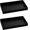 2PCS 7.87” L x 3.93” W Silicone Soap Dispenser Trays, countertop Tray for Kitchen Counter, Toilet, Small Black Tray for Scrubber, Lotion Bottles, Perfume, Jewelry, Candle, Key Trinket Ring-Black