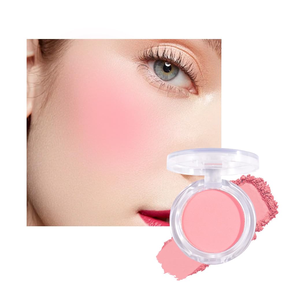 Matte Powder Blush for Cheeks – Long Lasting Natural Face Blusher Makeup, Lightweight Blendable Cheek Color for Women, Vegan & Cruelty-Free – #05 Light Pink